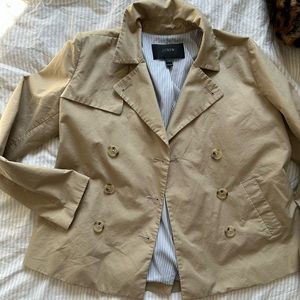 J crew short swing camel trench